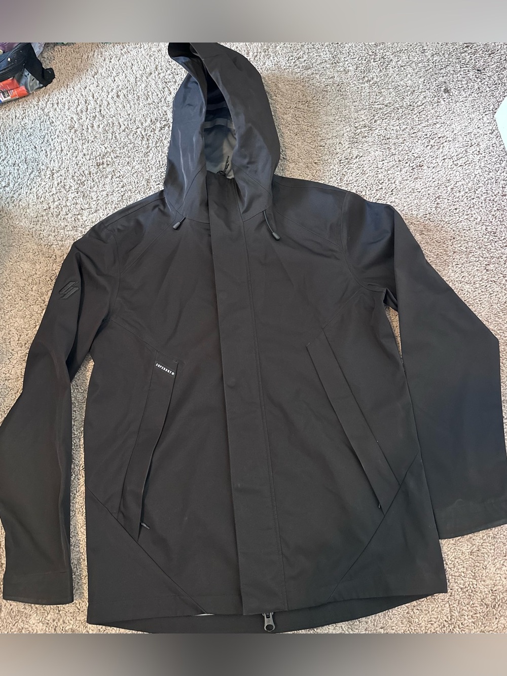 Superdry Men's Waterproof Jacket - Black (Size S)
